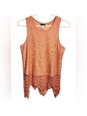 Another Story lace overlay sleeveless boho festival top size small-med